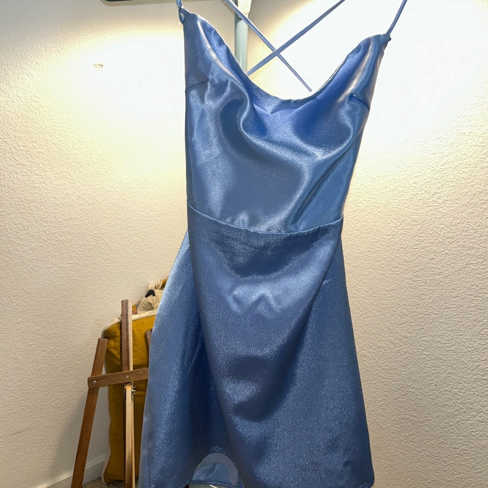 Lucy in the Sky Blue Satin Dress